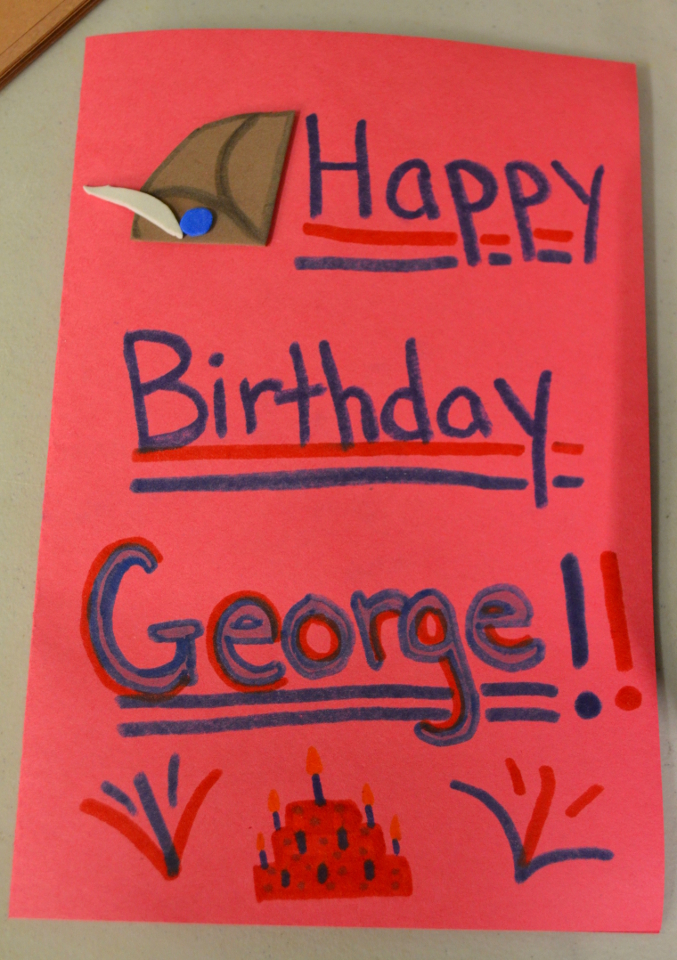 Visitors even made birthday cards for George!
