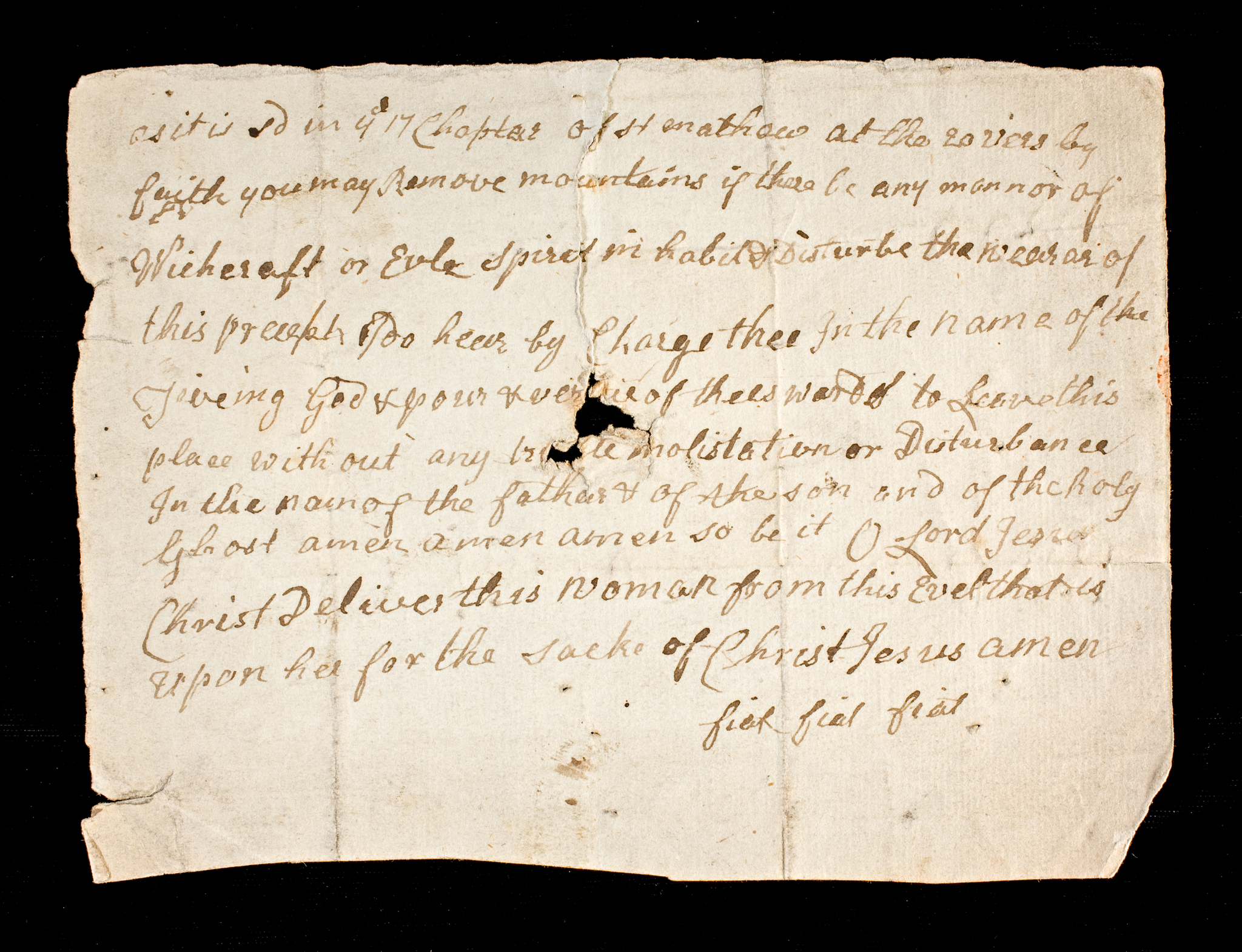 SCMS2004.14; Witchcraft Amulet; 18th c. ?