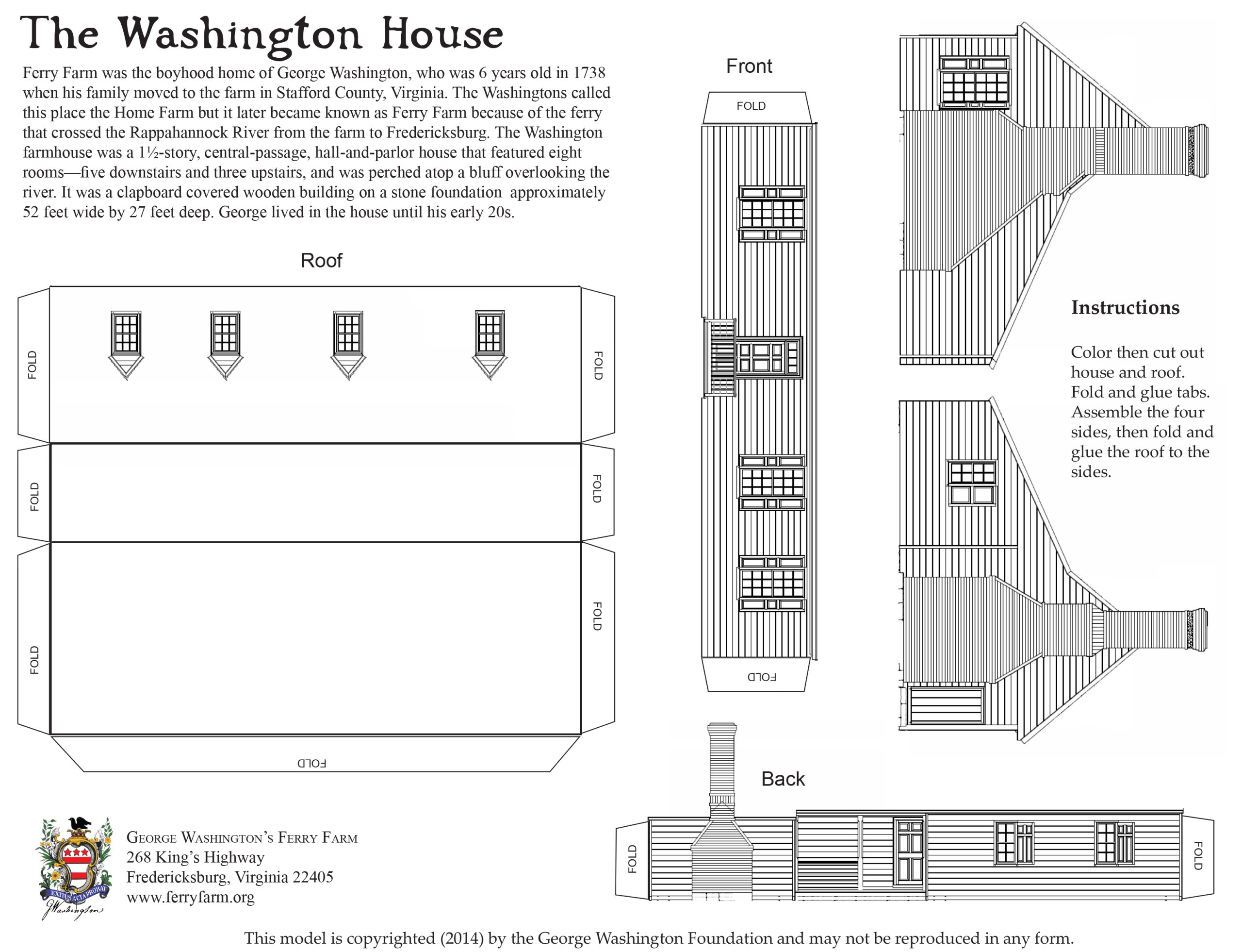 Washington House Card Model